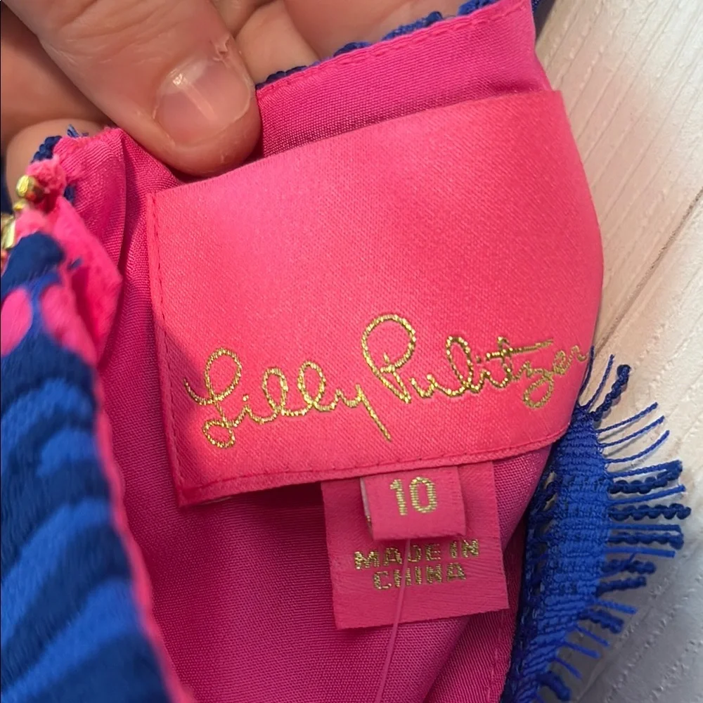 NWT Lilly Pulitzer Camella Dress Royal Purple Two Tone Orchid Lace Dress Size 10 - Picture 4 of 6